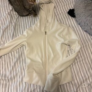 Gilly Hicks Cream Zip-Up Hoodie